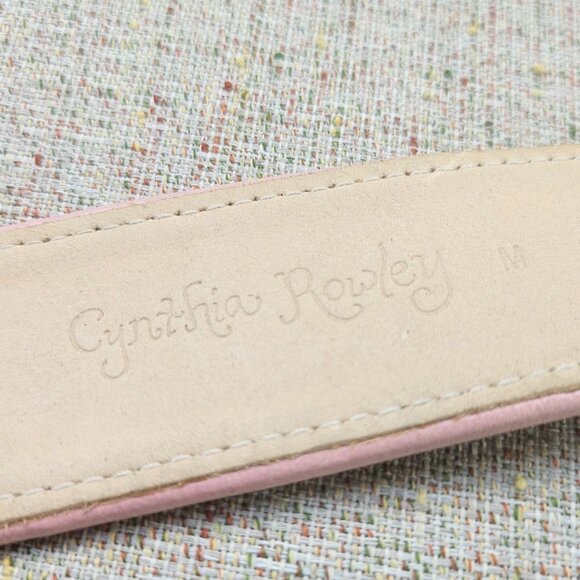 Vintage Cynthia Rowley Ladies Belt Genuine Leather Tan/pink Waistband Size 30 in - Picture 11 of 12